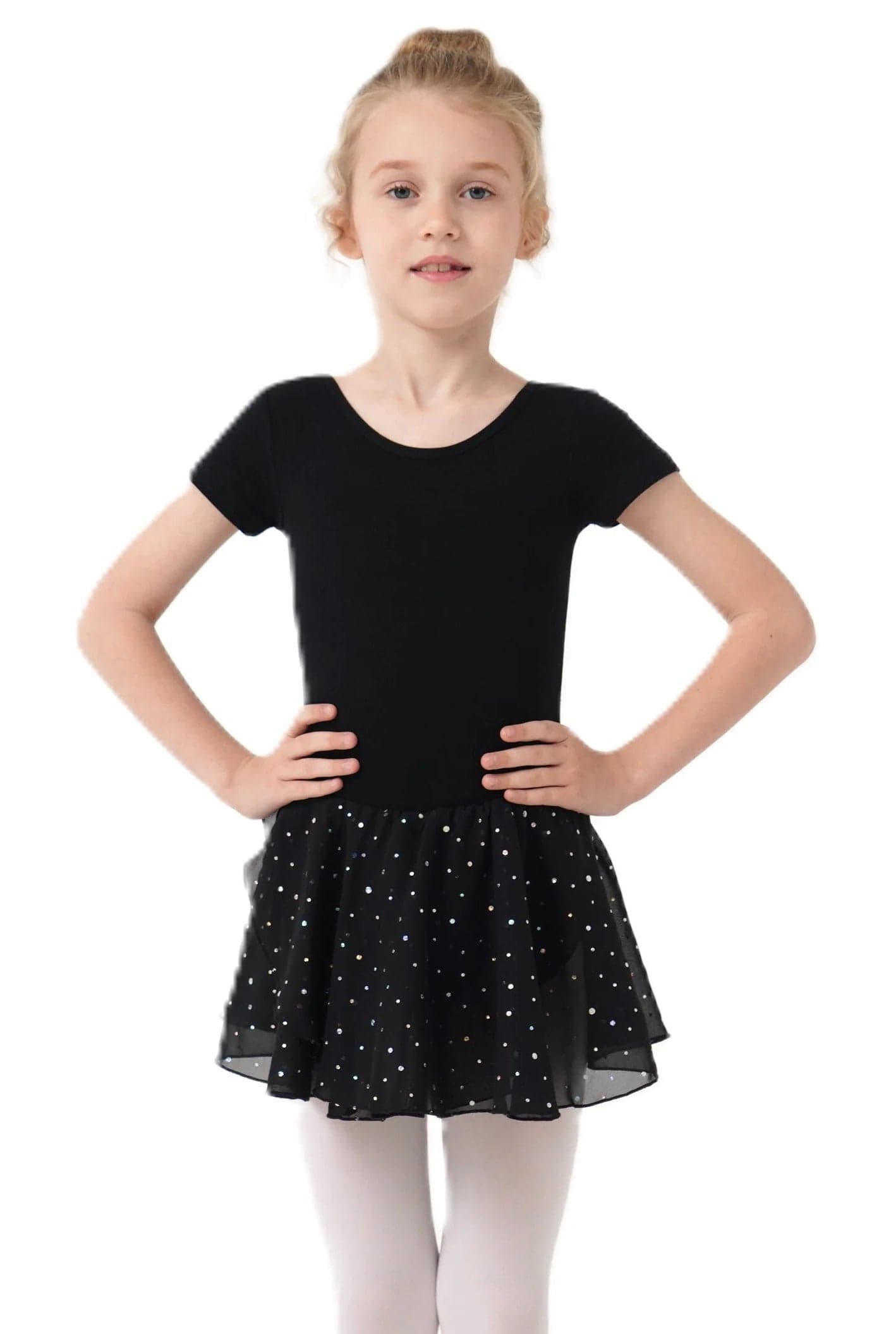 PD104 Cotton Criss-Cross Back Glitter Skirt Dress
